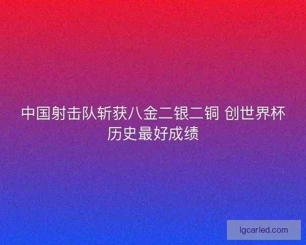 中国射击队斩获八金二银二铜 创世界杯历史最好成绩