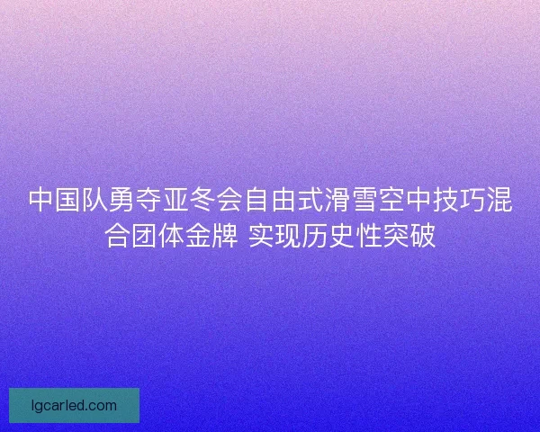 中国队勇夺亚冬会自由式滑雪空中技巧混合团体金牌 实现历史性突破 中国队勇夺亚冬会自由式滑雪空中技巧混合团体金牌 实现历史性突破