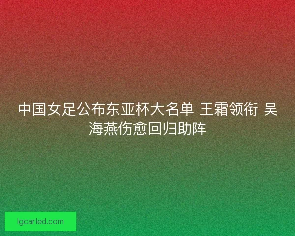 中国女足公布东亚杯大名单 王霜领衔 吴海燕伤愈回归助阵